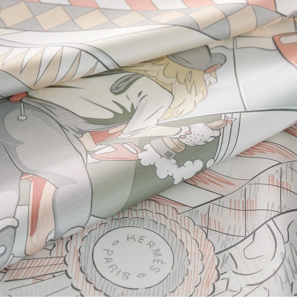HERMES BNIB Pony Pit Stop DOUBLE FACE scarf 90 cm by Ugo Bienvenu | Silk, Pastel